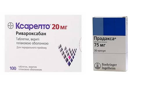 Для профилактики формирования тромбов применяются Прадакса и Ксарелто
