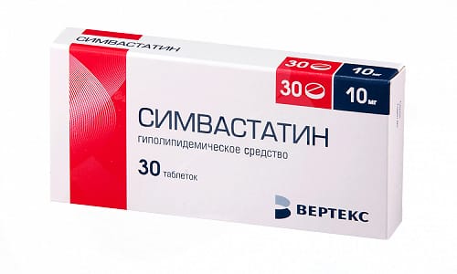 Симвастатин снижает уровень холестерина в кровяной сыворотке на 30-38%